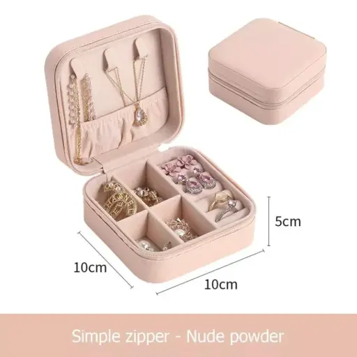 Mini Portable Leather Jewelry Box