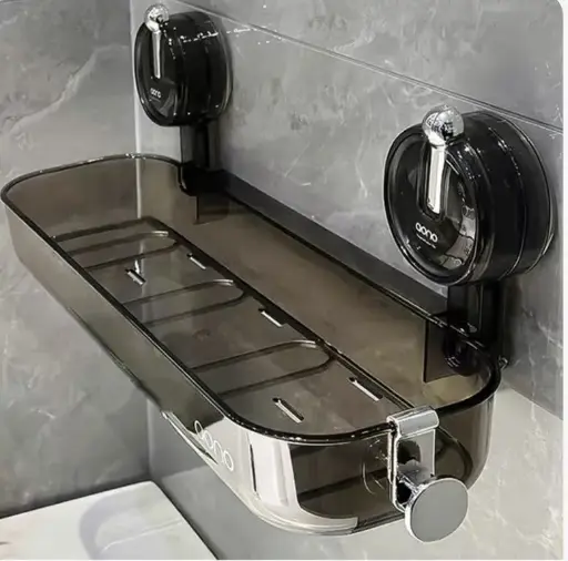 Wall-Mounted Transparent Bathroom Shelves