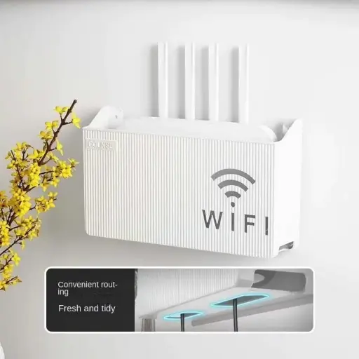  White Wall-mounted router box