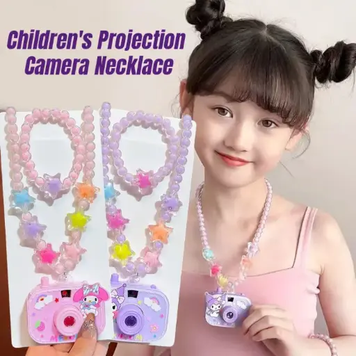  Cartoon Sanrio Children's Projection Camera Necklace Toys Kuromi Camera Jewelry Girl